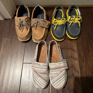 Boys size 11 Sperry and TOMS shoe lot